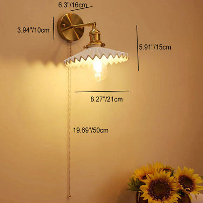 Contemporary Nordic Simplicity Brass Round 1-Light Vanity Light Wall Sconce Lamp For Bedroom