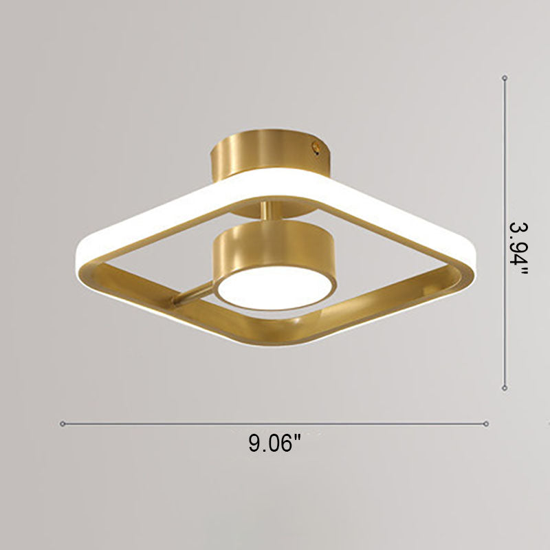 Modern Light Luxury Retro Full Copper Cloud Glass LED Flush Mount Lighting
