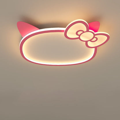 Modern Creative Cartoon Round Iron Aluminum PVC LED Flush Mount Ceiling Light