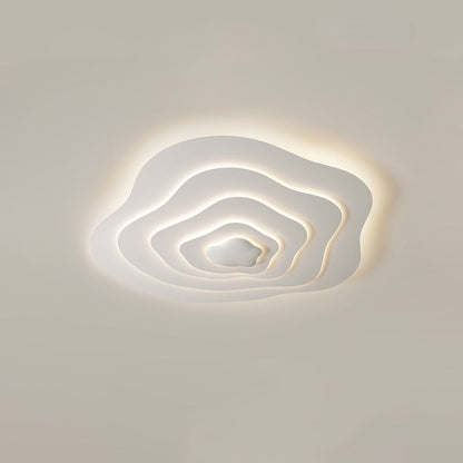 Modern Minimalist Cream Cloud Resin Iron LED Flush Mount Ceiling Light For Bedroom