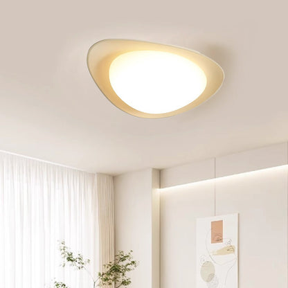 モダンでミニマリストな石畳楕円形樹脂PE LEDフラッシュマウントシーリングライト（寝室用） 