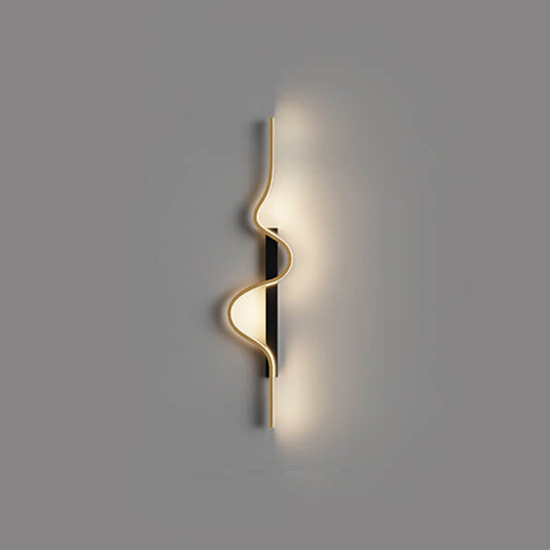 مصباح حائط LED من الألومنيوم بتصميم موجة طويلة عصري وبسيط لغرفة المعيشة