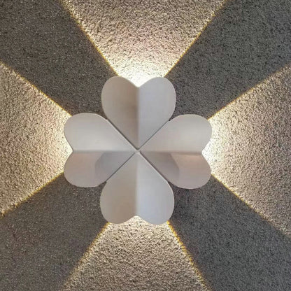 Contemporary Nordic Waterproof Aluminum Multishape Four-Leaf Clover Elliptical LED Wall Sconce Lamp For Outdoor Patio