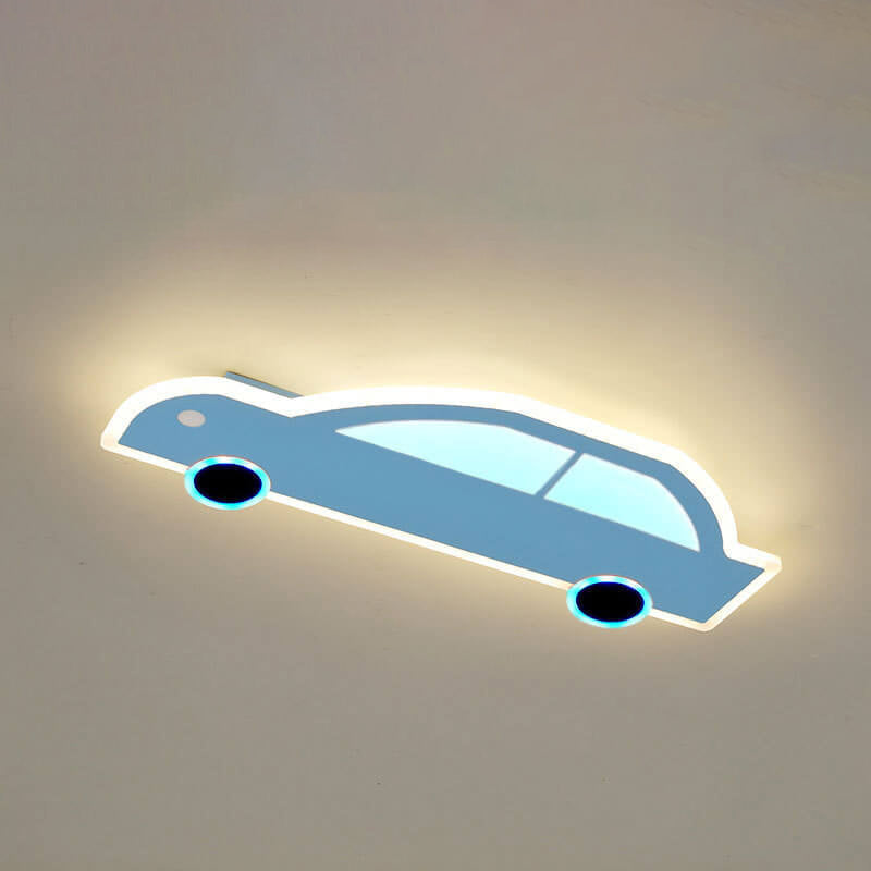 Cartoon Creative Car Shape Iron LED Flush Mount Ceiling Light