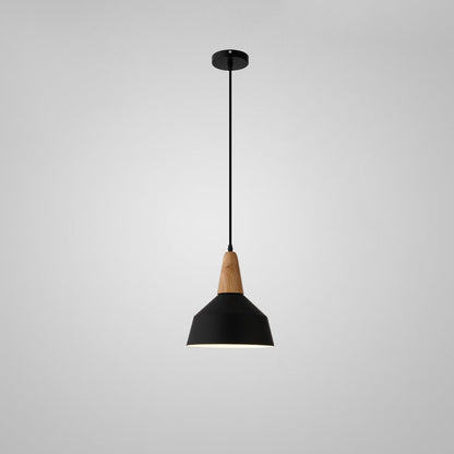 Nordic Minimalist Macaron Solid Color Aluminum Wood 1-Light Pendant Light