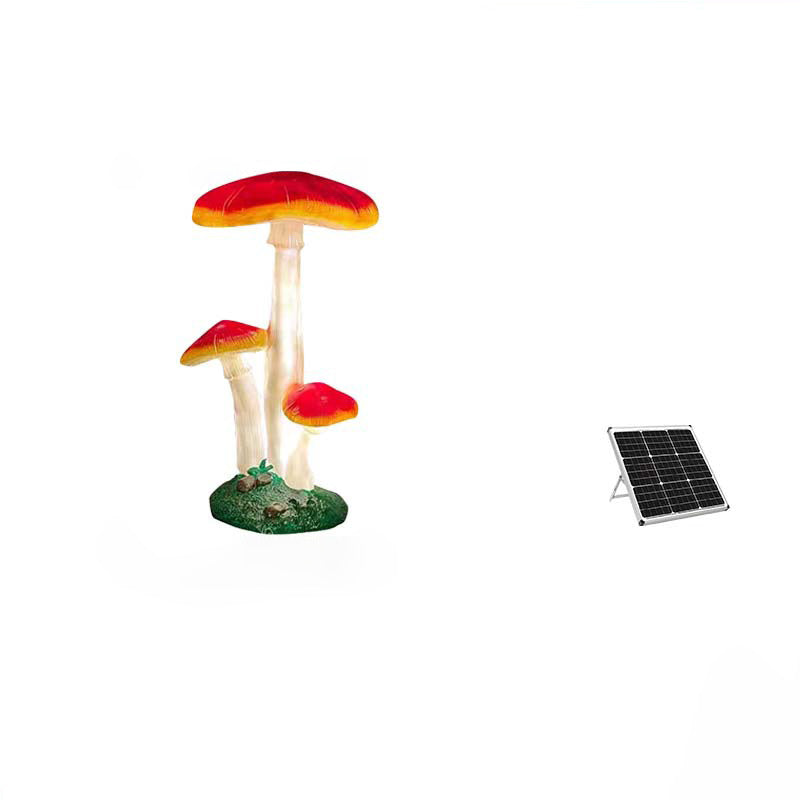 Modern Art Deco Solar Waterproof Mushroom Resin Glass Fibre LED Landscape Lighting Outdoor Light For Garden