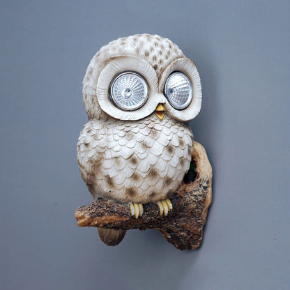 Modern Decorative Solar Owl Resin LED Night Light Table Lamp