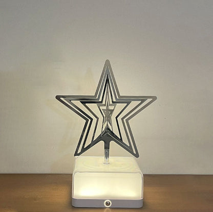 Modern Art Deco Stainless Steel ABS Cubic Base Multishape Rechargeable USB LED Table Lamp Night Light For Bedside