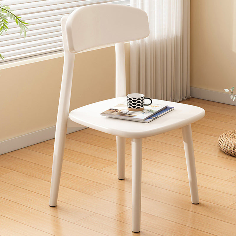 Modern Minimalist Square PU Leather Fabric Solid Wood Dining Chair Backrest For Dining Room