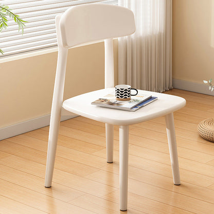 Modern Minimalist Square PU Leather Fabric Solid Wood Dining Chair Backrest For Dining Room