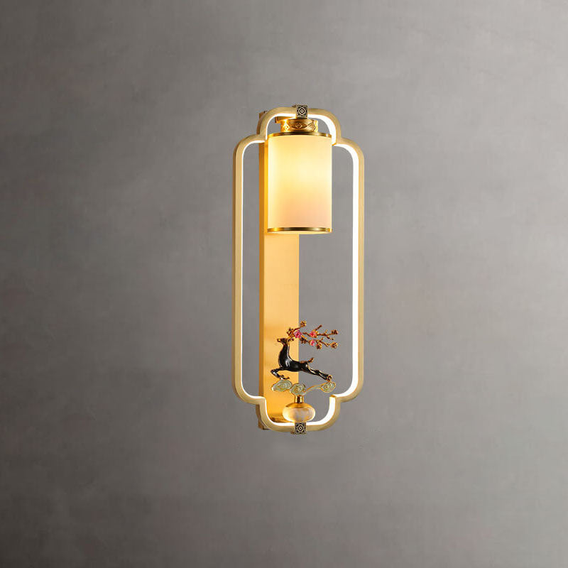 مصباح حائط LED بتصميم عقدة حلقية من النحاس الصيني الحديث 