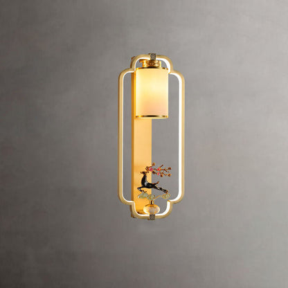مصباح حائط LED بتصميم عقدة حلقية من النحاس الصيني الحديث 
