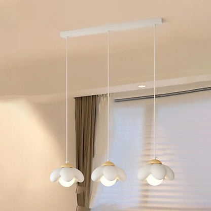 Modern Art Deco Floral Design Wood Resin 1/3 Light Island Light Chandelier For Living Room