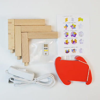 Creative DIY Round Hydrangea Combination Design LED Night Light Table Lamp