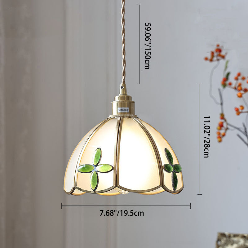 Contemporary Scandinavian Half-Round Globe Copper Glass Walnut 1-Light Pendant Light For Bedroom