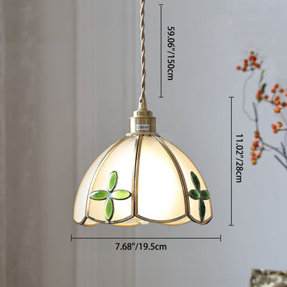 Contemporary Scandinavian Half-Round Globe Copper Glass Walnut 1-Light Pendant Light For Bedroom