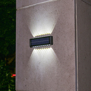 モダンでシンプルなソーラー防水長方形ABS PVC LED壁取り付け用燭台ランプ（屋外パティオ用） 