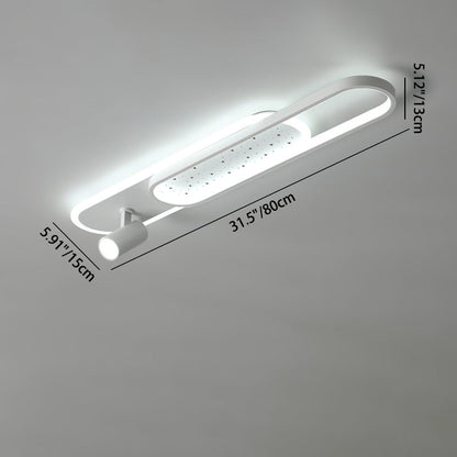 مصباح LED مستطيل الشكل مصنوع من الحديد الأكريليك بتصميم عصري بسيط، مثبت في السقف للممر 
