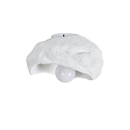 Japanese Creative Resin Rock Texture 1-Light Flush Mount Ceiling Light