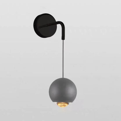 Modern Minimalist Round Ball Aluminum Glass LED Wall Sconce Lamp For Bedroom