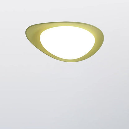 モダンでミニマリストな石畳楕円形樹脂PE LEDフラッシュマウントシーリングライト（寝室用） 