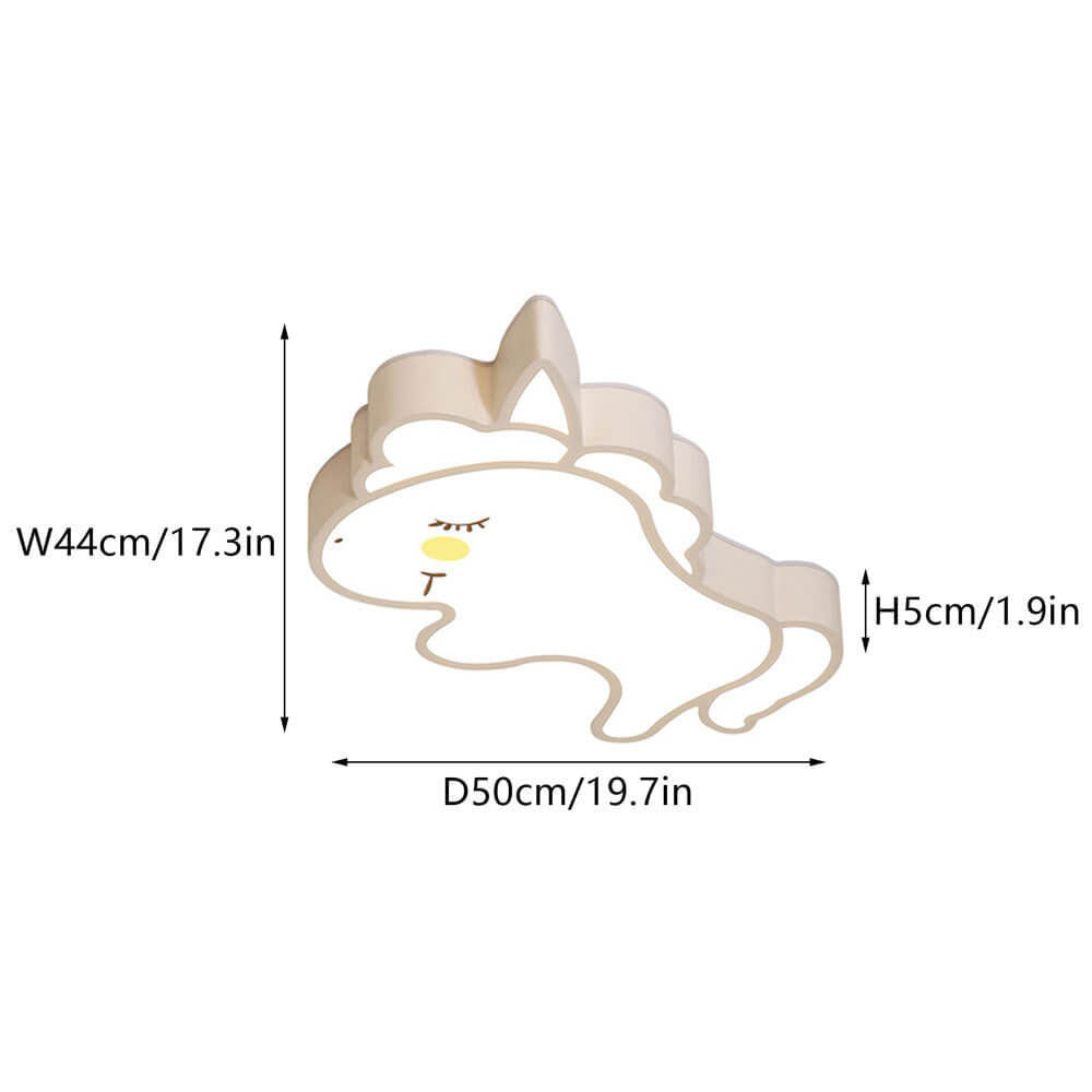 Modern Childlike Animal Cartoon Iron Acrylic LED Flush Mount Ceiling Light