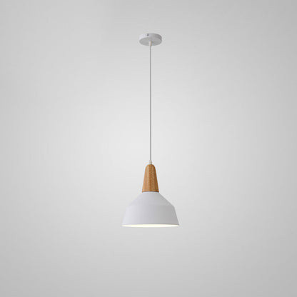 Nordic Minimalist Macaron Solid Color Aluminum Wood 1-Light Pendant Light