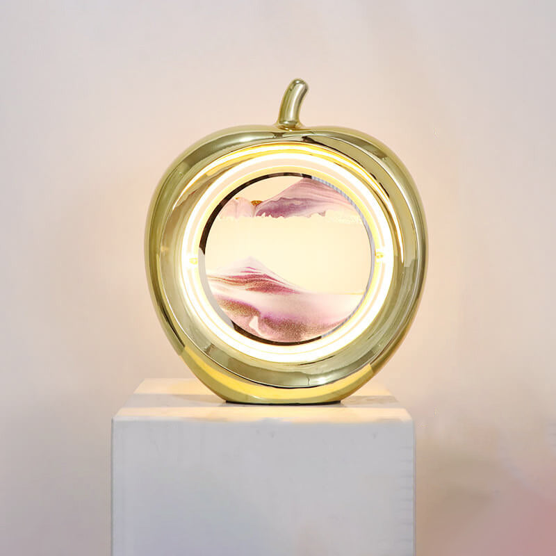 Creative Apple Quicksand Painting Decorative Ambient LED Table Lamp