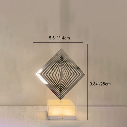 Modern Art Deco Stainless Steel ABS Cubic Base Multishape Rechargeable USB LED Table Lamp Night Light For Bedside