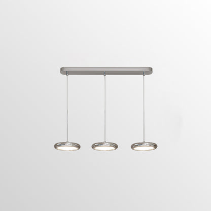 Modern Minimalist Stainless Steel Aluminum Disc Shade LED Island Light Chandelier For Living Room