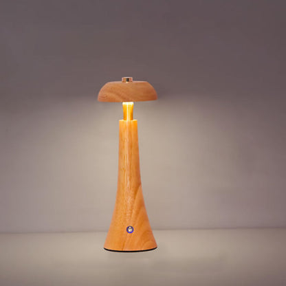 Contemporary Nordic Creative Solid Wood Mushroom LED Table Lamp For Bedroom