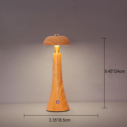 Contemporary Nordic Creative Solid Wood Mushroom LED Table Lamp For Bedroom