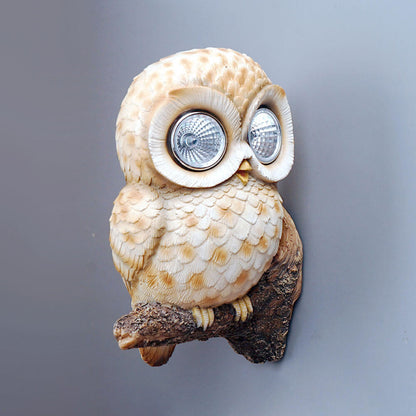 Modern Decorative Solar Owl Resin LED Night Light Table Lamp