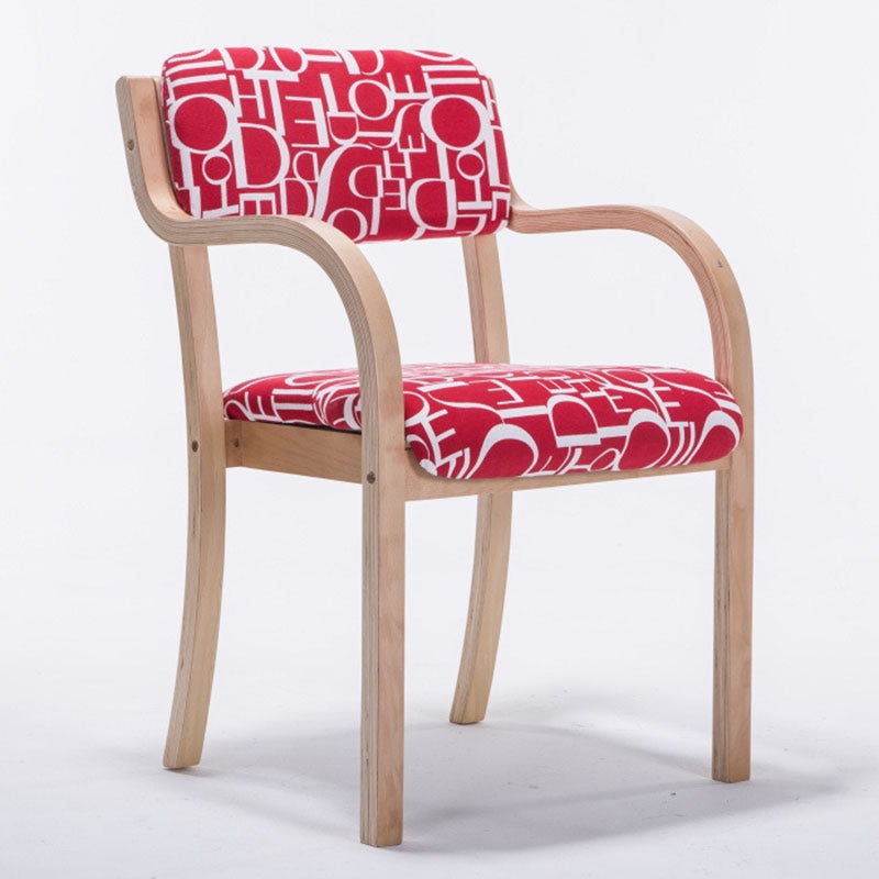 Contemporary Nordic Wood Cotton Linen Fabric PU Leather Velvet Sponge Square Dining Chair Backrest Armrest For Dining Room