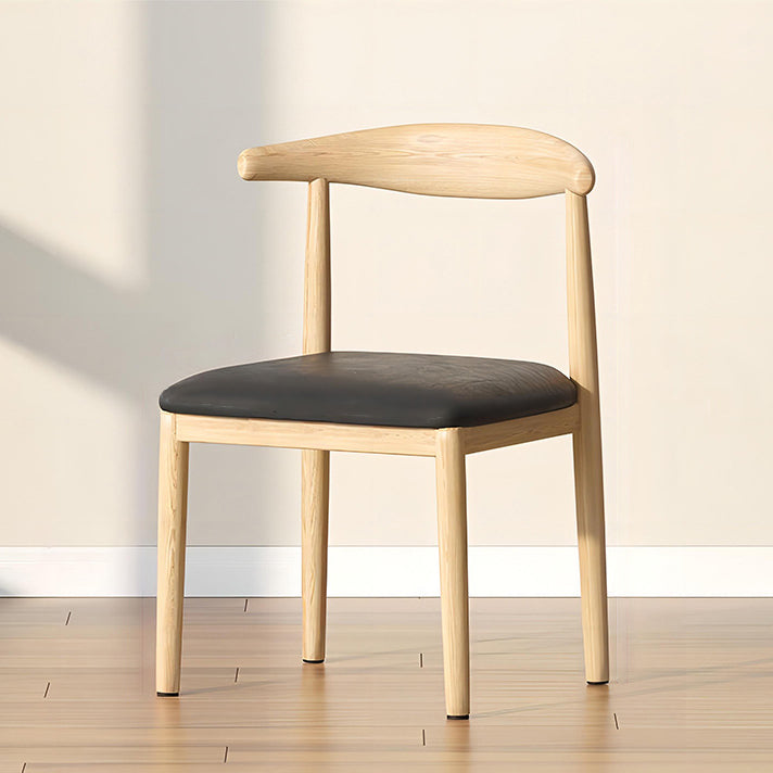 Modern Simplicity Microfiber Leather Fabric Carbon Steel Sponge Emulsion Square Dining Chair Backrest For Dining Room