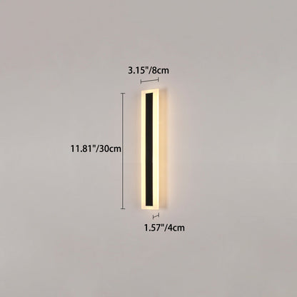 Modern Minimalist Long Rectangular Aluminum Acrylic LED Wall Sconce Lamp For Garden