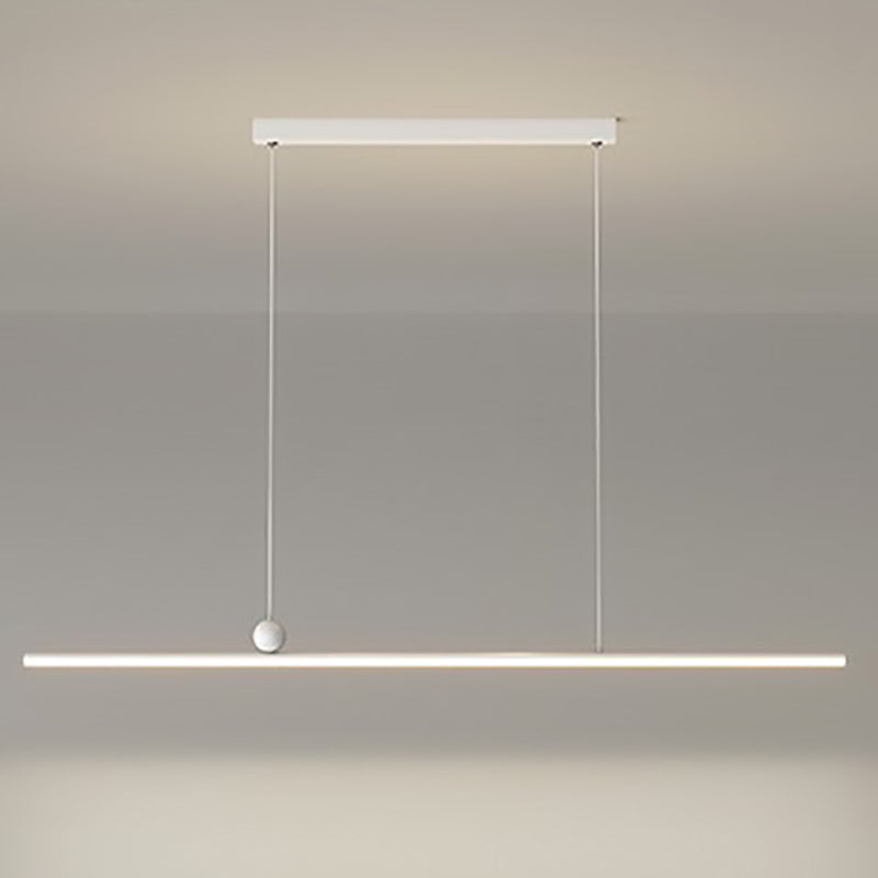 ثريا جزيرة LED مصنوعة من الحديد والألومنيوم والأكريليك بتصميم عصري بسيط لغرفة الطعام 