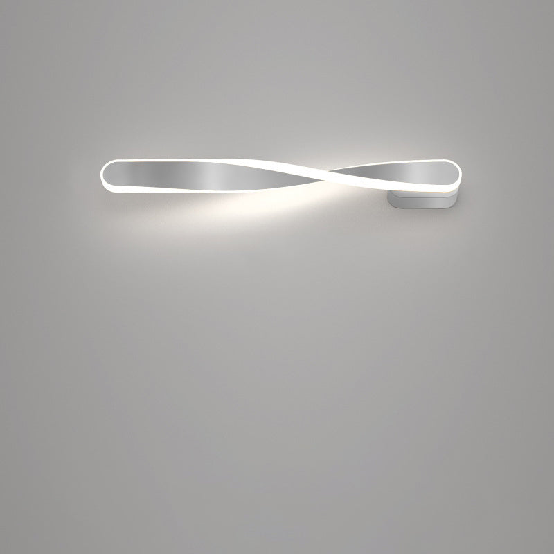 مصباح حائط LED طويل من الألومنيوم والسيليكون بتصميم حلزوني عصري بسيط لغرفة المعيشة 