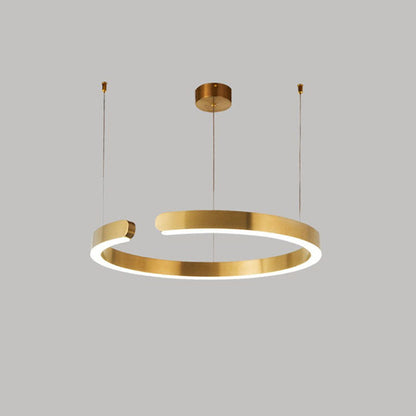 Modern Minimalist Round Stainless Steel LED Pendant Light