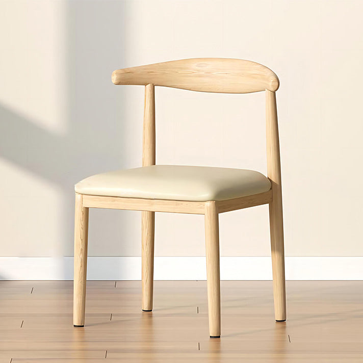 Modern Simplicity Microfiber Leather Fabric Carbon Steel Sponge Emulsion Square Dining Chair Backrest For Dining Room