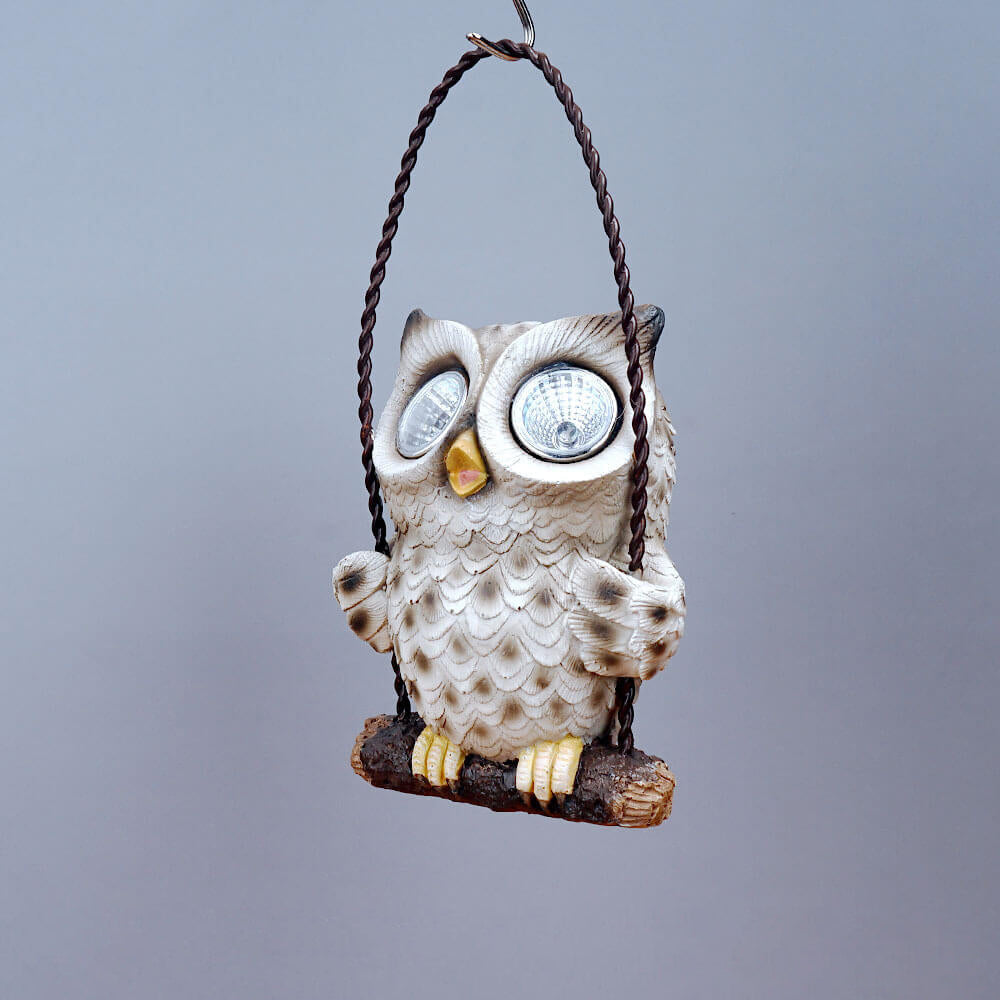 Modern Decorative Solar Owl Resin LED Night Light Table Lamp