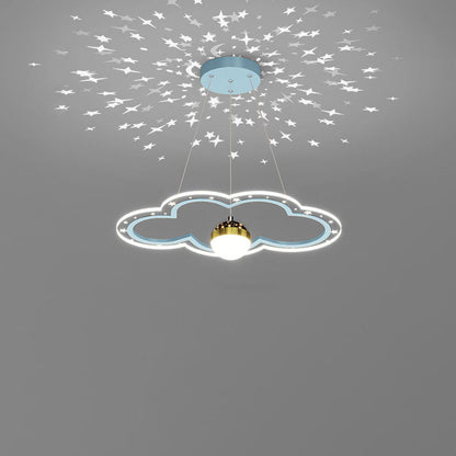 Contemporary Creative Starry Reflection Clouds Acrylic Ring LED Chandelier For Living Room