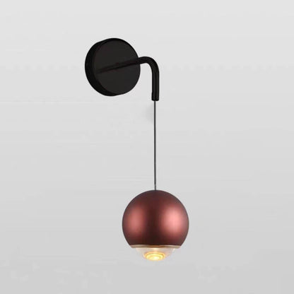 Modern Minimalist Round Ball Aluminum Glass LED Wall Sconce Lamp For Bedroom