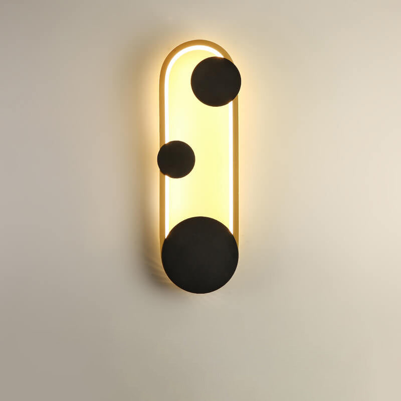 Modern Minimalist Oval Round Ring LED Wall Sconce Lamp