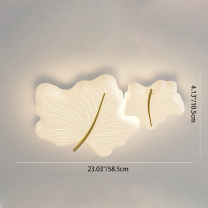 Modern Minimalist Multi Leaf Iron Acrylic LED Flush Mount Ceiling Light For Bedroom