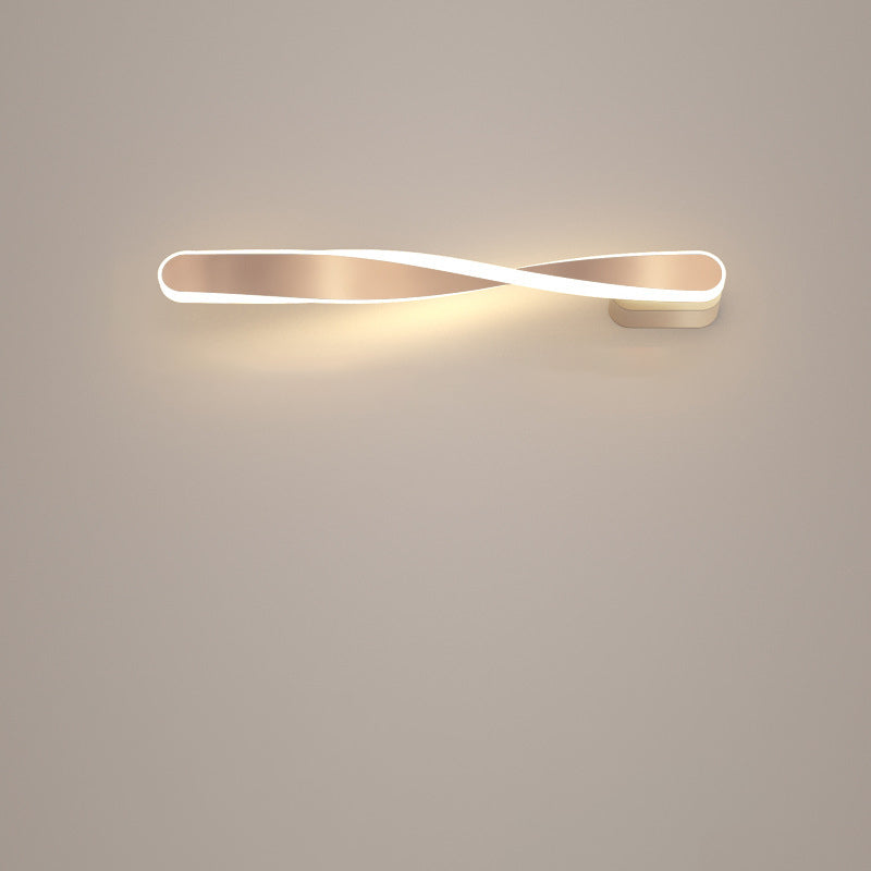 مصباح حائط LED طويل من الألومنيوم والسيليكون بتصميم حلزوني عصري بسيط لغرفة المعيشة 