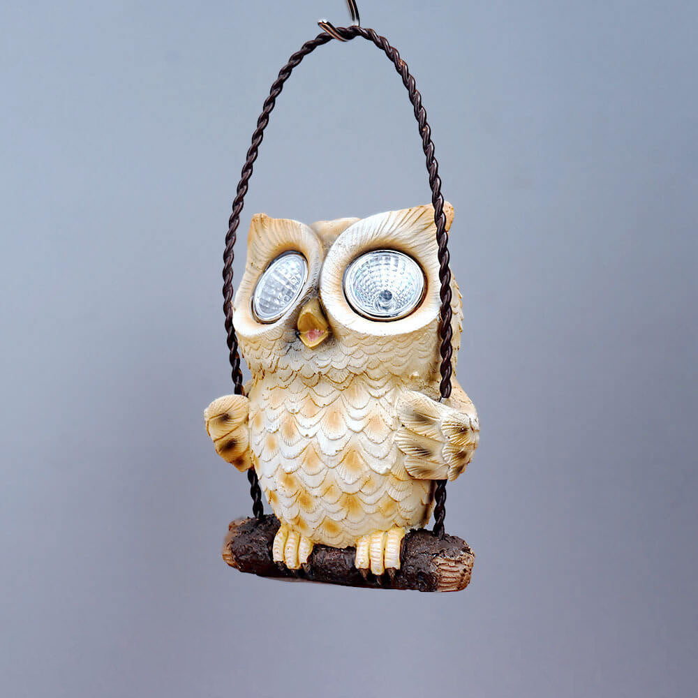 Modern Decorative Solar Owl Resin LED Night Light Table Lamp