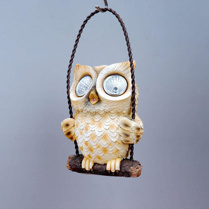 Modern Decorative Solar Owl Resin LED Night Light Table Lamp