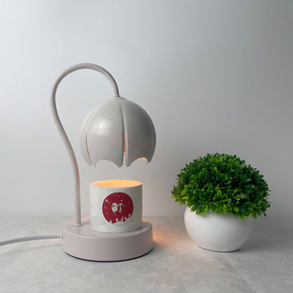 Contemporary Nordic Iron Glass Wood Flower 1-Light Melting Wax Table Lamp For Bedside