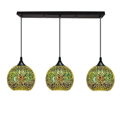 Modern Creative 3D Colorful Fireworks Glass Dome 2/3 Light Island Light Chandelier